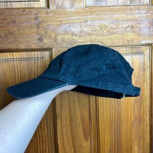 Black denim baseball cap